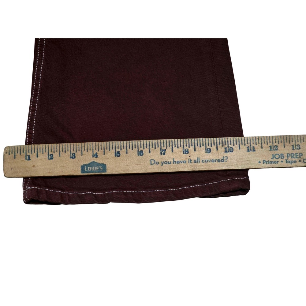 Aeropostale Womens Low Rise Flare Jeans Burgundy Brown Contrast Stitch 4R NEW - Picture 7 of 14